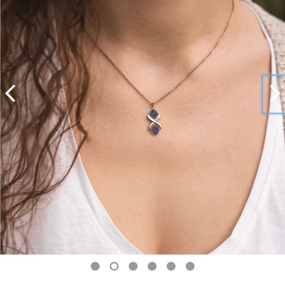 Blue and Gold Infinity Pendant Necklace - Picture 3 of 15